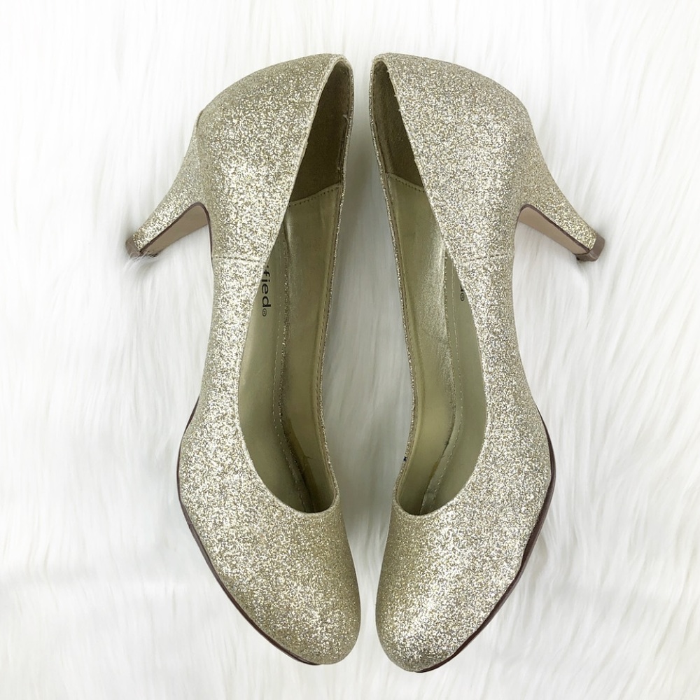 Gold Glitter Heels